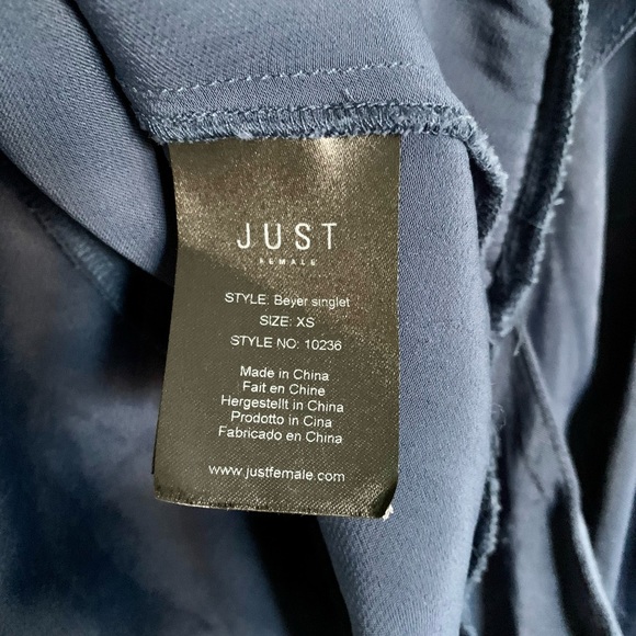Just Female silky feeling blue top size XS - Picture 9 of 10